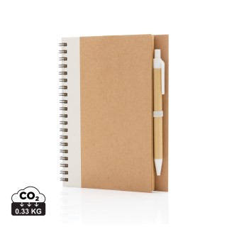 Cuaderno personalizado de espiral kraft con bolígrafo